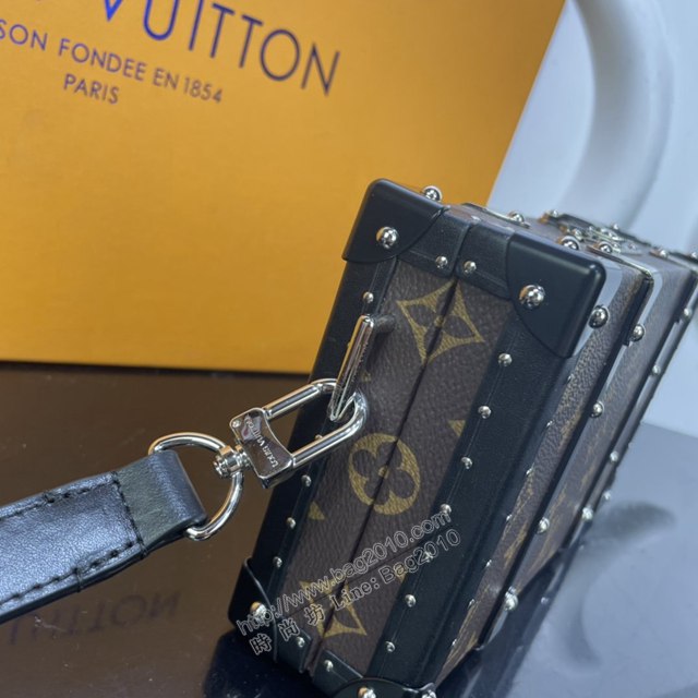 LV專櫃新款包包 路易威登Wallet Trunk小硬箱 M20250 LV老花方形手拿包  ydh4239